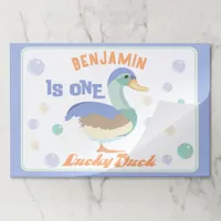 One Lucky Duck &  Bubbles First Birthday Placemat