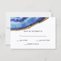 Gilt Agate Wedding Invitations rsvp