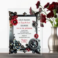 Steampunk Themed Wedding Acrylic Invitations