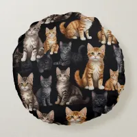 Cats & Kittens  Round Pillow