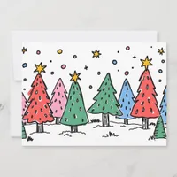 Joy of Christmas Doodle Art Style Holiday Card