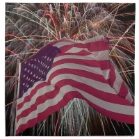 American Flag and Fireworks Napkin