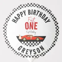 Fast One Race Car Boy 1st Birthday Party Balloon