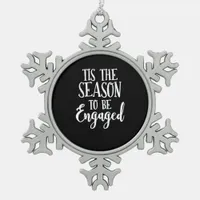 Tis Season To Celebration Lightweight  Snowflake Pewter Christmas Ornament