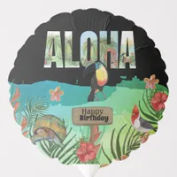 Personalized Aloha Tropical Happy Birthday Party  Balloon