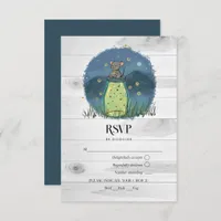 Rustic Mouse Firefly Mason Jar RSVP Card