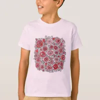 Valentine's Day Pink Red Roses Hearts Doodles  T-Shirt