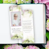 Almost Pink Hydrangea Flower Funeral Prayer Card Bookmarks