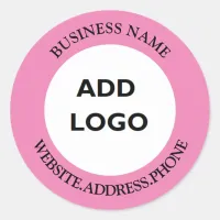 Personalized Business Logo    Classic Round Sticker