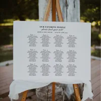 Modern Minimalist 12 table Wedding Seating Chart  Foam Board