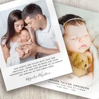 Budget Minimalist Photo Baby Thank You Card