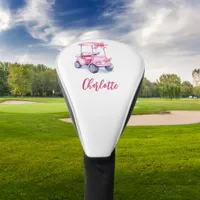 Pink cart monogram script golf head cover