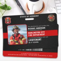 Customizable Firefighter Fire Department Photo ID Badge