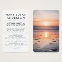 Simple Sunset Memorial Prayer Card