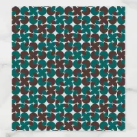 Retro Teal & Brown Organic Motifs Envelope Liner