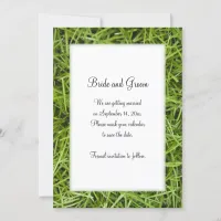 Green Grass Backyard Wedding Save the Date