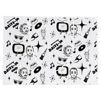 Black and White Nostalgic Retro 1950's Style   Large Gift Bag
