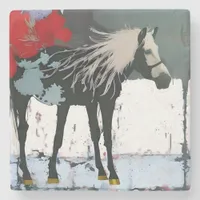 Floral Horse Stone Coaster
