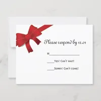 Red Bows Winter Wedding RSVP Response Card