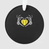 Softball Heart Skeleton Hand Halloween Costume Fun Ornament