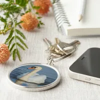 Elegant Mute Swan Waterbird on the Lake  Keychain