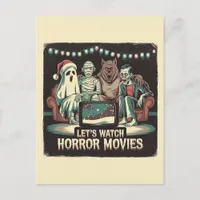 Christmas Horror Movies Santa Ghost Mummy Werewolf Postcard