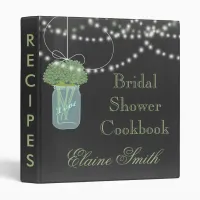 Sage floral Chalkboard Mason Jar Recipe Folder