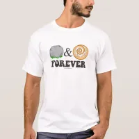 Rock Roll Forever Cartoon Breakfast Music Slogan T-Shirt