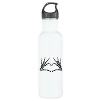 Heart Shaped Skeleton Hands Unique Art Vintage Stainless Steel Water Bottle