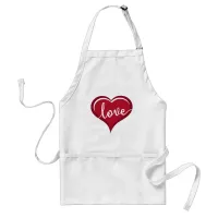 love in heart valentines adult apron