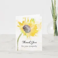 Sunflower in Vase Watercolor Funeral Sympathy Thank You Card