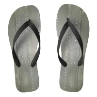 Industrial Silver Metal Effect Photo Flip Flops