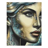 Abstract Ai Art | Women's Face Faux Canvas Print