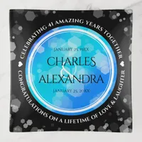 Elegant 41st Blue Topaz Wedding Anniversary Trinket Tray
