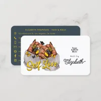 Yellow and Charcoal Self-Love Salon Branding Business Card