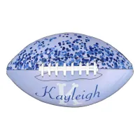 Simple Blue Brushed Metal and Glitter Monogram | Football