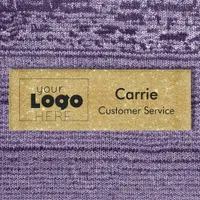 Custom Company Logo Gold Glitter Employee Name Tag