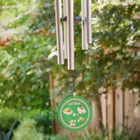 Watercolor Floral Bees - Let it Bee on green | Wind Chime