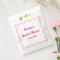 Handwritten Whimsical Wavy Border Bridal Shower Favor Bag