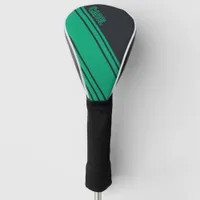 Solid Gray and Green Customizable Golf Head Cover