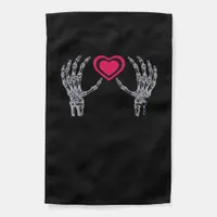 Skeleton Hands Heart Cute Garden Flag