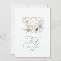 Rustic Elegance Bronze Geometric Floral Wedding Thank You Card