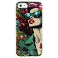 Pretty Lady in Flower Garden Colorful Clear iPhone SE/5/5s Case