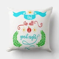 And To All A Good Night Christmas, Typography, ZSG Throw Pillow
