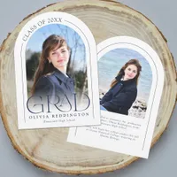 Modern Minimal Arch Blue 2 Photo Grad Announcement