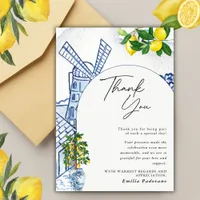 Lemon Summer Italian Bridal Shower Arch Thank You Card