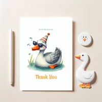 One Silly Goose 1st Birthday Thank You Card