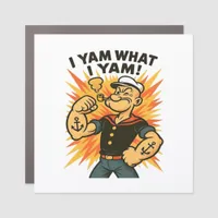 I Yam What I Yam Popeye Cartoon Quote Classic Car Magnet