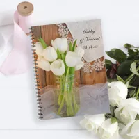 Mason Jar and White Tulips Country Barn Wedding Notebook