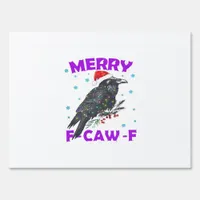 Funny Crow Christmas Classic Vintage Style Sign